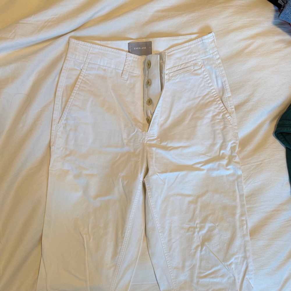 Everlane Cream Button-Fly Trousers